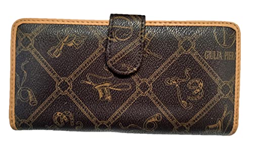 AZZAP Geldbörse Portemonnaie Damen Brieftasche Geldbeutel Frauen Giulia Pieralli XXL Braun Cover