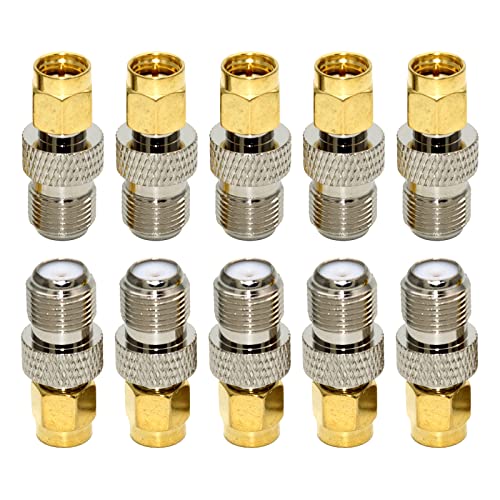 Elnwnnkc Adaptadores SMA a F de metal SMA macho a F hembra, adaptador coaxial de alto rendimiento hembra a macho a conector tipo