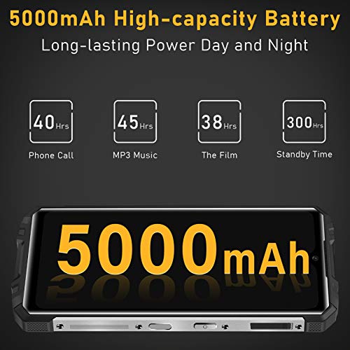 OUKITEL WP8 Pro (2020) Rugged Smartphone, 6.49” Display, 4GB 64GB Dual SIM IP68 Waterproof Unlocked Cell Phones, 16MP Triple Camera Android 10, 5000mAh Battery Face/Fingerprint ID, GPS NFC, Orange - Thumbnail 3