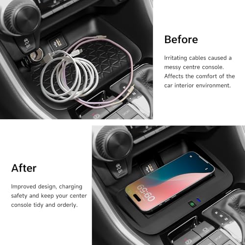 smnuxwm Car Wireless Charger for Toyota RAV4 2019-2025 Phone Wireless Charging Pad Mount Interior Center Console Accessories for RAV4 Adventure LE XLE TRD Off-Road Prime SE XSE Limited Hybrid by smnuxwm - Used condition - Image 4
