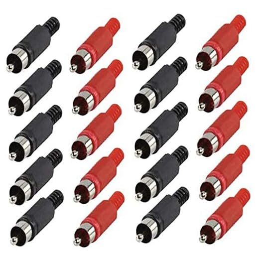 RUNCCI-YUN 30pcs Conector RCA, Adaptador de Audio RCA, Video Clavija Macho RCA, Conectores chasis RCA,RCA Adaptador Soldadura, para Cable, Soldadura