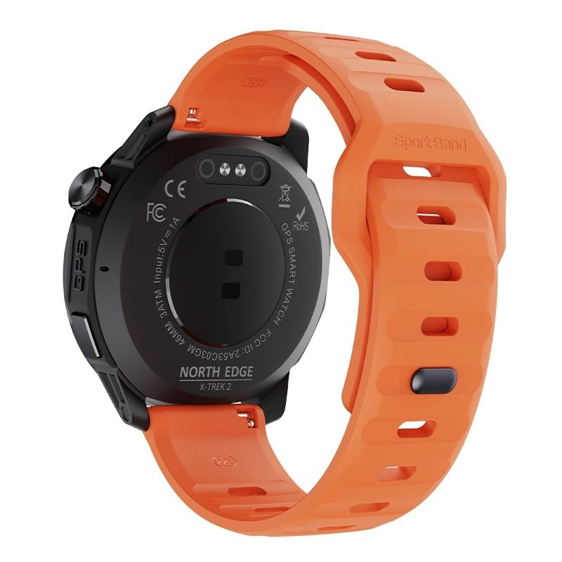 Артка view of NORTH EDGE X-Trek 2 smartwatch showing sensors and buttons