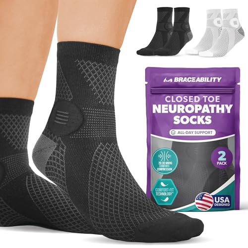 BraceAbility Diabetic Socks Closed Toe