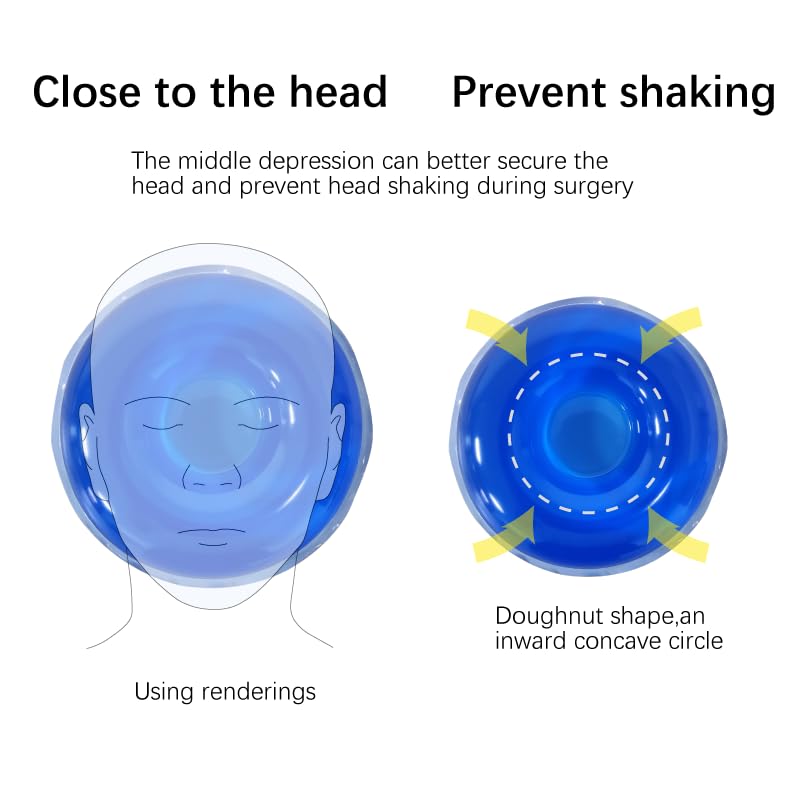 Medical Heart-Shaped Head Cushion, Gel Jelly Positioning Pillow, 11.4x11.2 inches, Blue