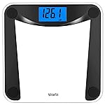 Vitafit Digital Bathroom Weight Scale for Body Weight, High Accuracy Assured by Weighing Professional Since 2001,Extra Large Blue Backlit LCD and Step-On, 400lb/182kg, Superb Black