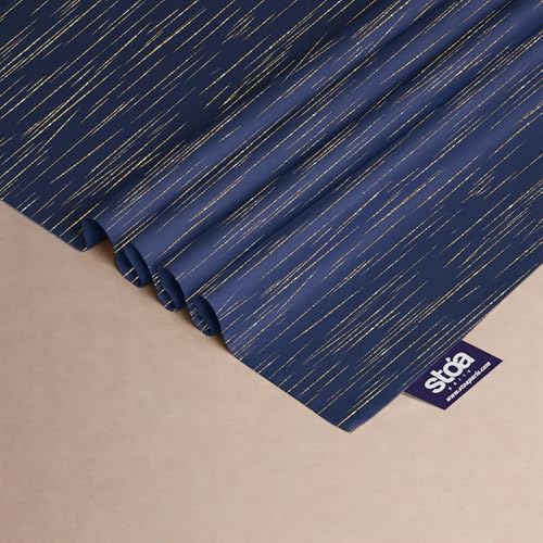 Image of Stoa Paris 350TC Luxstre Cotton Super King Printed Bedding Set for King & Double Size Beds with 2 Pillow Covers, 274 x 274cm Bedsheet, All-Season Comfort, Breathable, Home Decor, Panache 2.0 - Navy