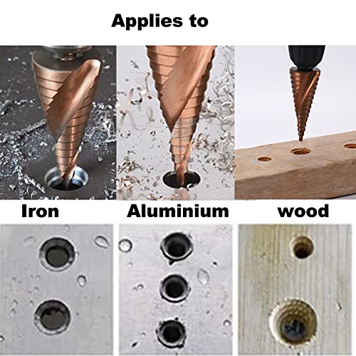 1 Pcs Step Drill Bit, 3-12 mm Cone Drill Bit, Metric Spiral Drill Bits, M35 Cobalt Plating, Hex Shank Quick Change For Metal, Wood, Plastic - Image 4