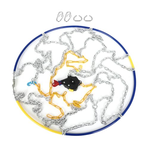 SCITOO HKN110 Snow Chains Quick Easy Installation,Tire Traction Chain For Car Pickup Trucks SUV,Adjustable Universal Emergency Anti-Skid Thickening Tire Chains Width 215 225 235(16" 17" 18")- Set of 2 - Image 3