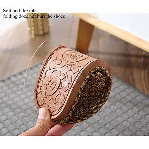 4 Pairs Grass Rattan Slipper in Summer, Travel, Hotel, Home Wooden Floor Bamboo Slippers,Open-Toed Slippers are Non-Slip4