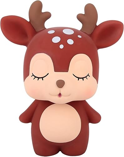 Miniatura 2 de Alcancía, Marrón Forma De Dibujos Animados Innovador Niño Niño Niña Caja Olla Casa Deco ion IRL Supvox Ciervo Ahorro De Dinero