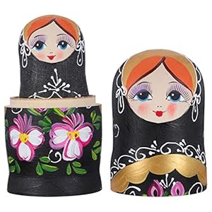 EXCEART 5 Stks Russische Nesting Dolls Traditionele Kleine Matroesjka Poppen Vintage Houten Stapelen Poppen Pasen Mand…