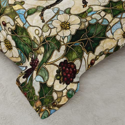 Image of AILONEN Queen Comforter Set 3 Piece, Red Ladybug Blossom Vine 3D Printed Bedding with 2 Pillowcases, Soft Lightweight Microfiber Cottage Decor for Master Suite