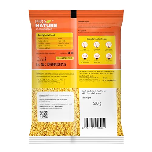 Image of Pro Nature Organic Moong Yellow, 500 Gm