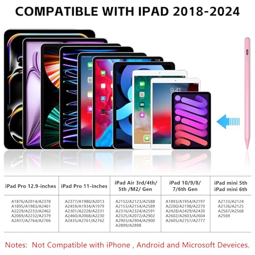 Image of TaIYanG iPad Stylus Pen for iPad 2018-2026, Palm Rejection, Fast Charging