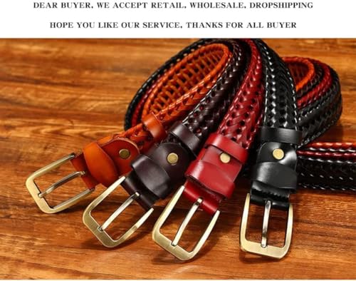 Hand Woven Belt 100% Leather Belt Luxurious Pin Buckle Design Belt Unisex Woven Width 3.3cm Belt Creative Gift3