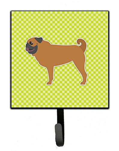 Pug Checkerboard Green Leash or Key Holder