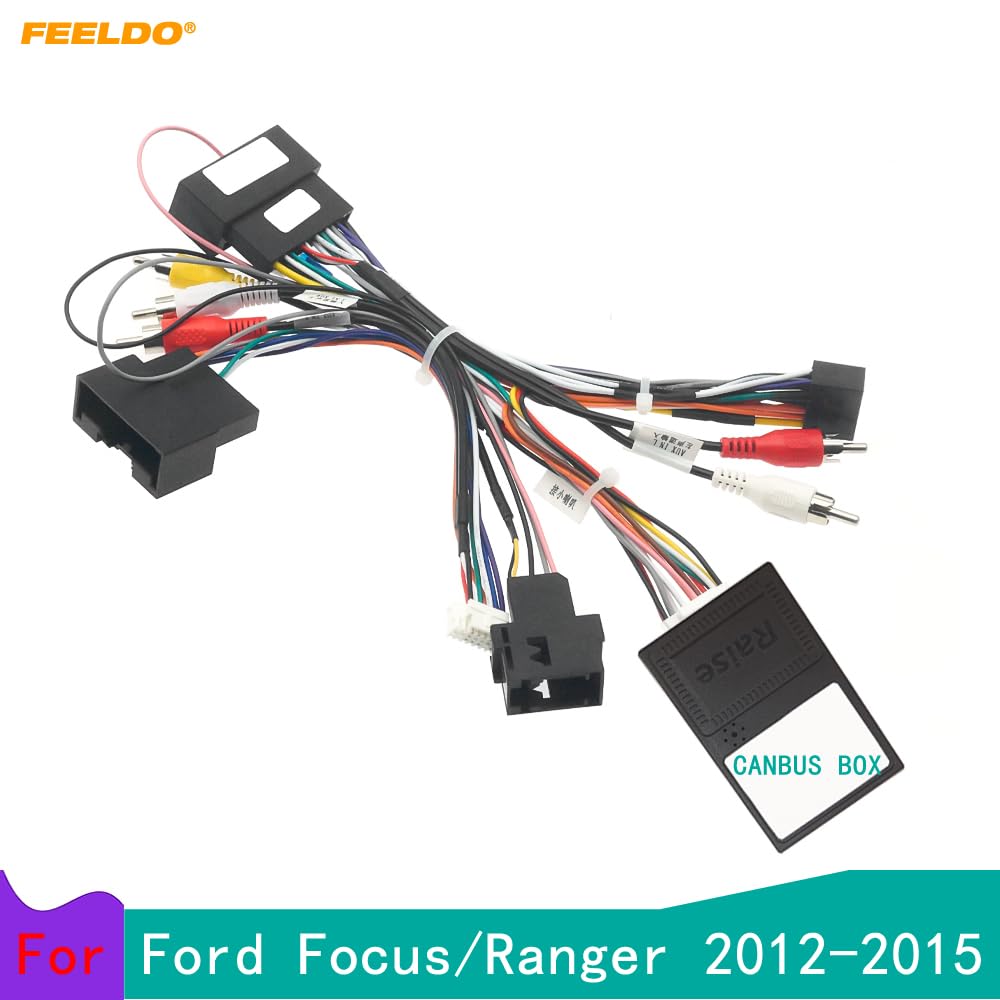 Car for Audio 16PIN Android Power Cable Adapter with Canbus Box for Ford Focus Ranger for Audio Power Wiring Harness #HQ6377 - (Color Name: Harness CANBUS Box)