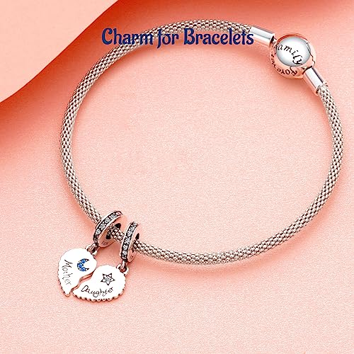 Image of Mothers Day Birthday Number Love Family Friendship Graduation Auntie Grandma Dad Mom Charms for Pandora Bracelets Necklaces, Gifts Women, for Anniversary Valentines Christmas