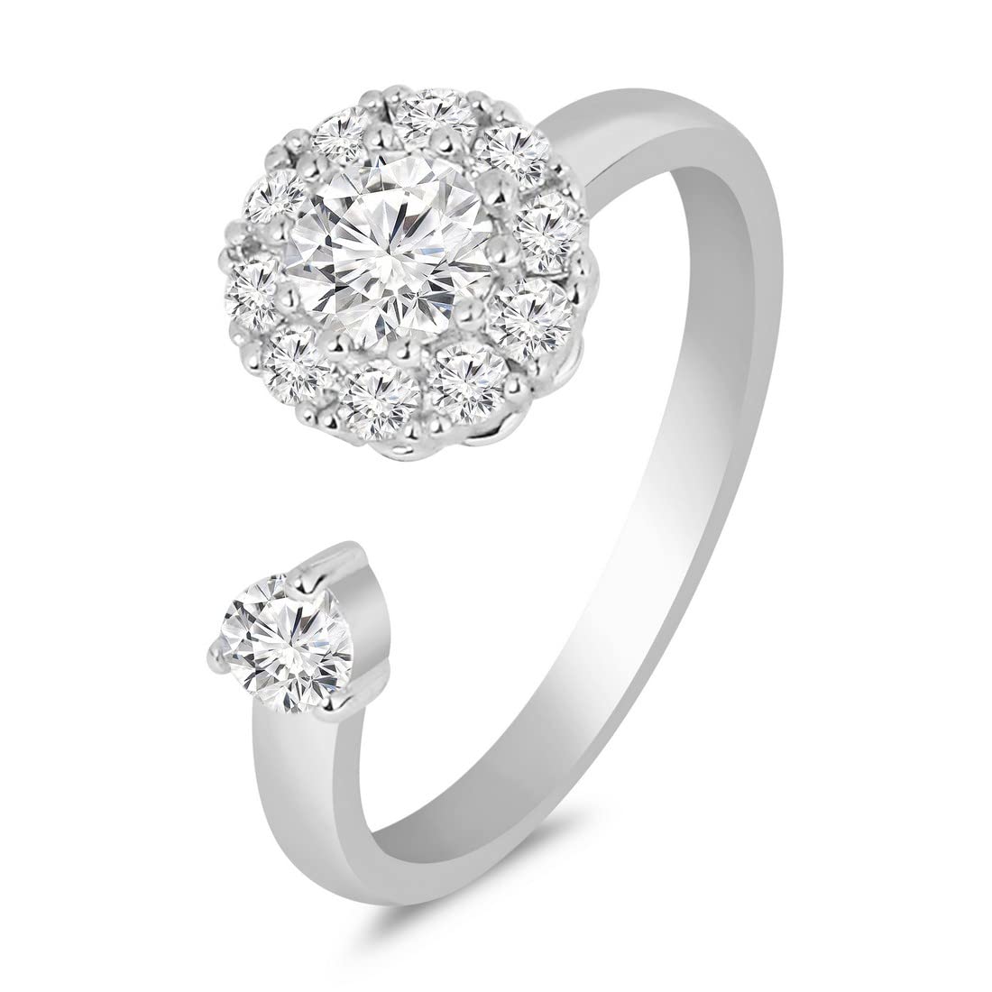 ZAVYA 925 Sterling Silver Cubic Zirconia CZ Circular Spin Ring for Women | Rhodium Plated, Adjustable | Gift for Women & Girls | With Certificate of Authenticity & 925 Hallmark (B09KRHTDC6) Amazon Price History, Amazon Price Tracker
