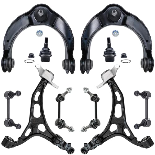 Detroit Axle - Front 10pc Suspension Kit for Jeep 2011-2015 Grand Cherokee Dodge Durango, 4 Control Arms 2 Lower Ball Joints 4 Front & Rear Sway Bars Replacement