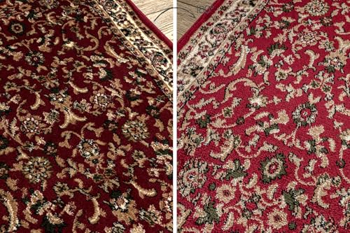 Tapis de couloir Heat-Set Royal ADR bordeaux 90x160 cm pour entrée et cuisine moderne