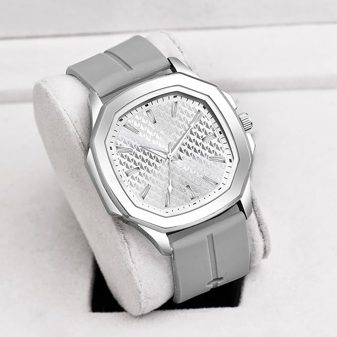 Image of styledose Minimalist dial Softest Adjustable Silicon Belt Quartz Analog Date Display Wrist Watch for Men