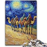  Puzzles pour Adultes et Adolescents 1000 pièces Caravane du désert avec chameaux pour Les 14 Ans et Plus Beau Jeu de Conception Beau Jeu de Conception Superbe Cadeau 50x75cm