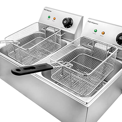 Chef's Supreme - 120V 20 Lbs. Countertop Fryer With 2 Baskets, Each #TOP4