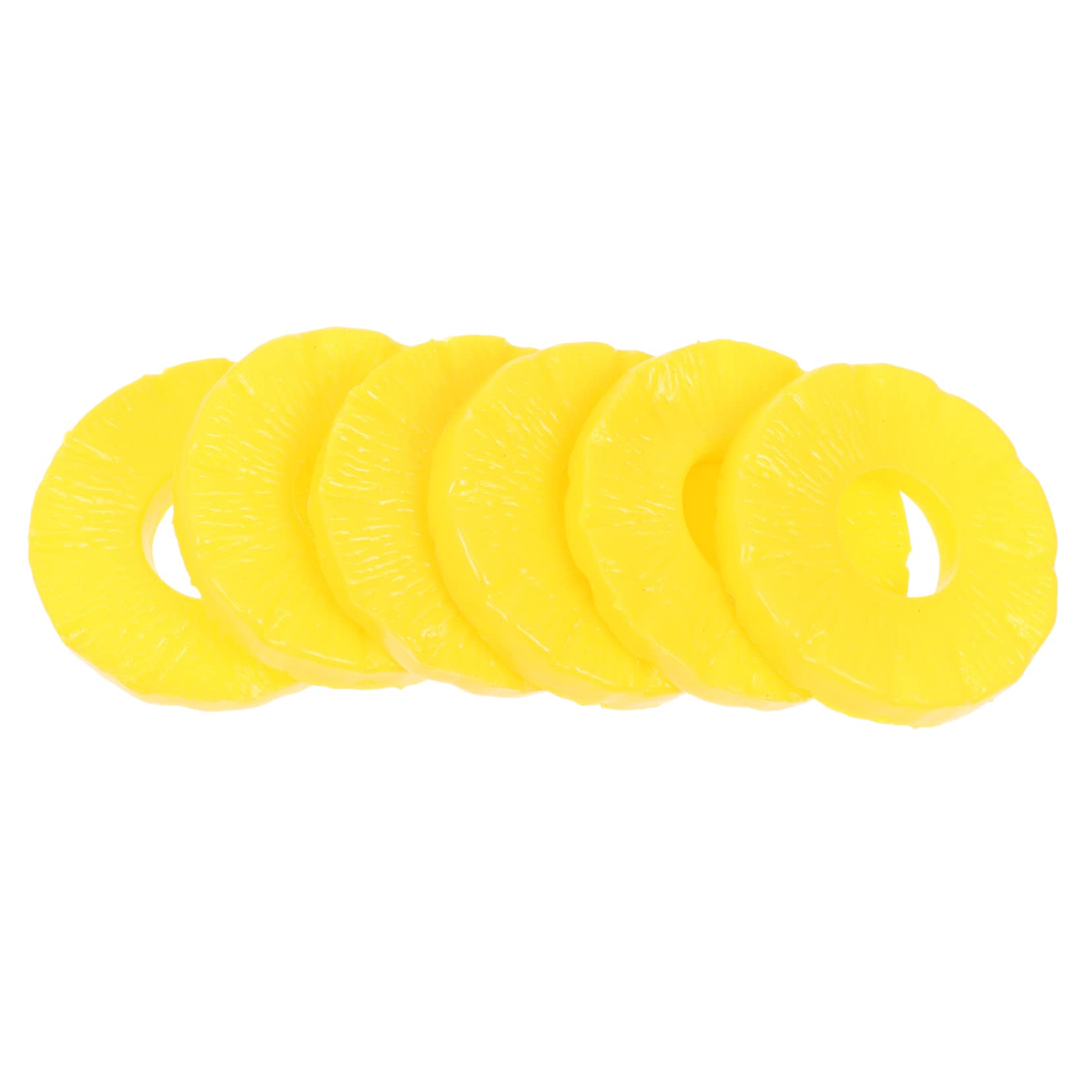 24 Piezas Anillo de piña de simulación piña Decorativa Comida Artificial para exhibir decoración Fiesta Tienda de piñas Falsas Modelo de Rebanada de piña Falsa piña de plástico