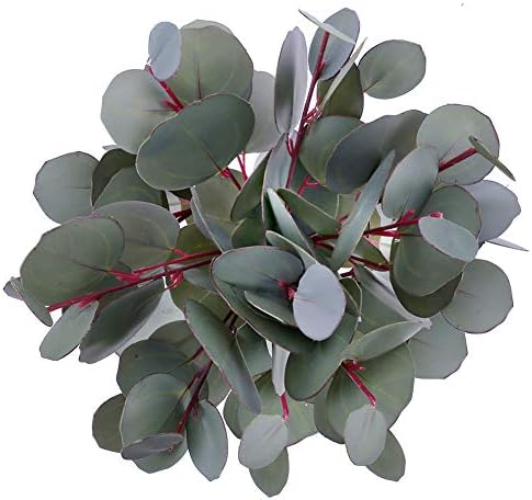 Greentime 8 Pack Artificial Eucalyptus Floral Stem Faux 13 Inches Greenery Silver Dollar Eucalyptus Leaves for Bridal Wedding Bouquet Home Greenery Holiday Greens Decor