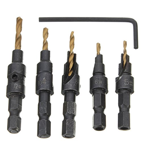 Generic New Drill Chuck 2 Sets/lot _ 5pcs Titanium Coated Countersunk