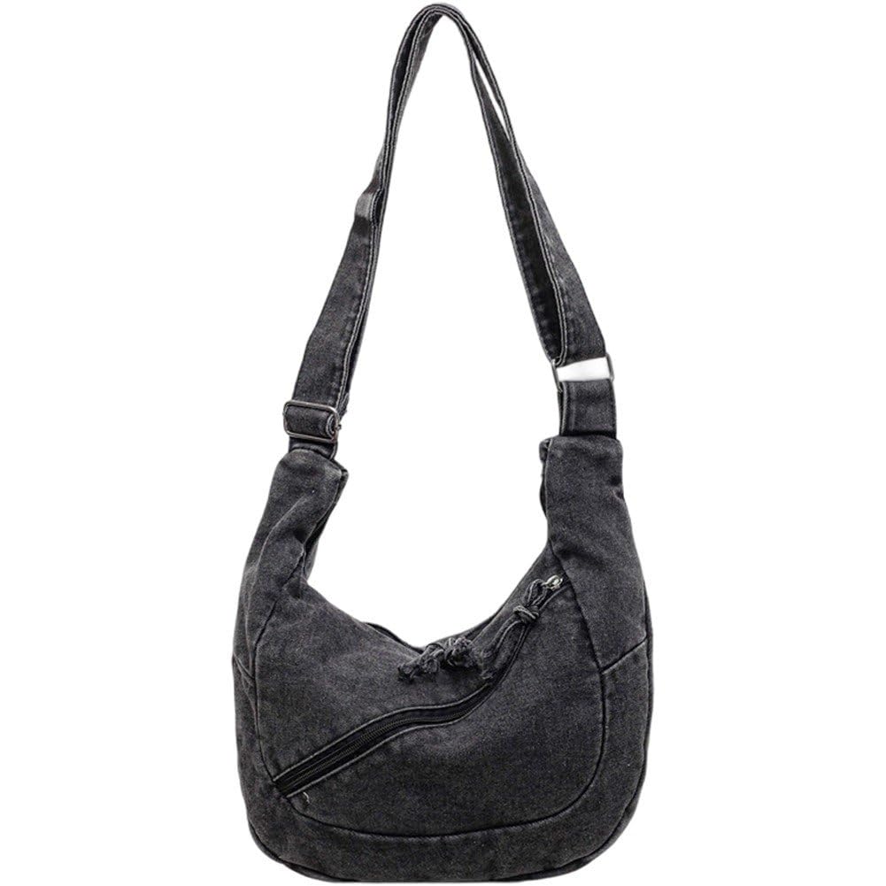 Danlai Vintage Denim Crossbody Messenger Bag, Large Capacity Adjustable Strap for Women Daily Commute Outdoor Travel