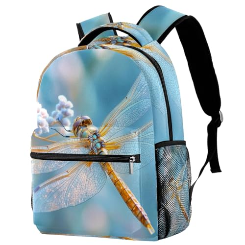 Sac à dos de voyage libellule multicolore avec porte-bouteille