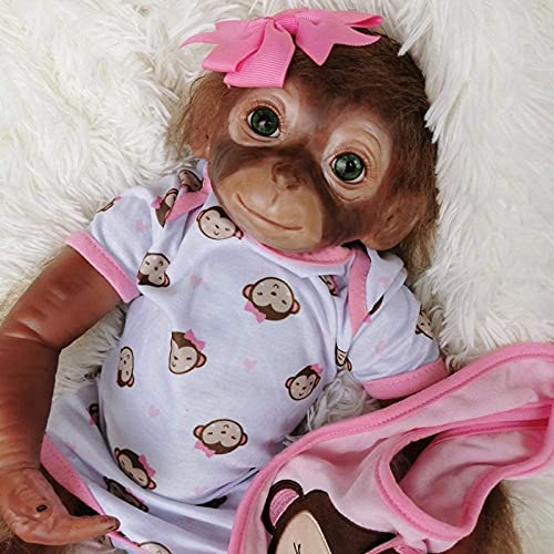 HaoLi Reborn Baby Monkey Sammlerstück Kunstspielzeug für Kinder ab 3 Jahren Handgefertigte detaillierte Farbe… – Bild 3