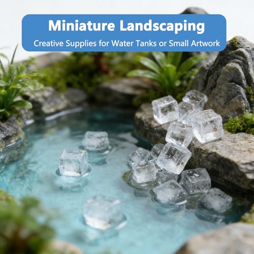 100 Cubos de Hielo Falsos Acrílicos 10mm Cuadrados miniatura 6
