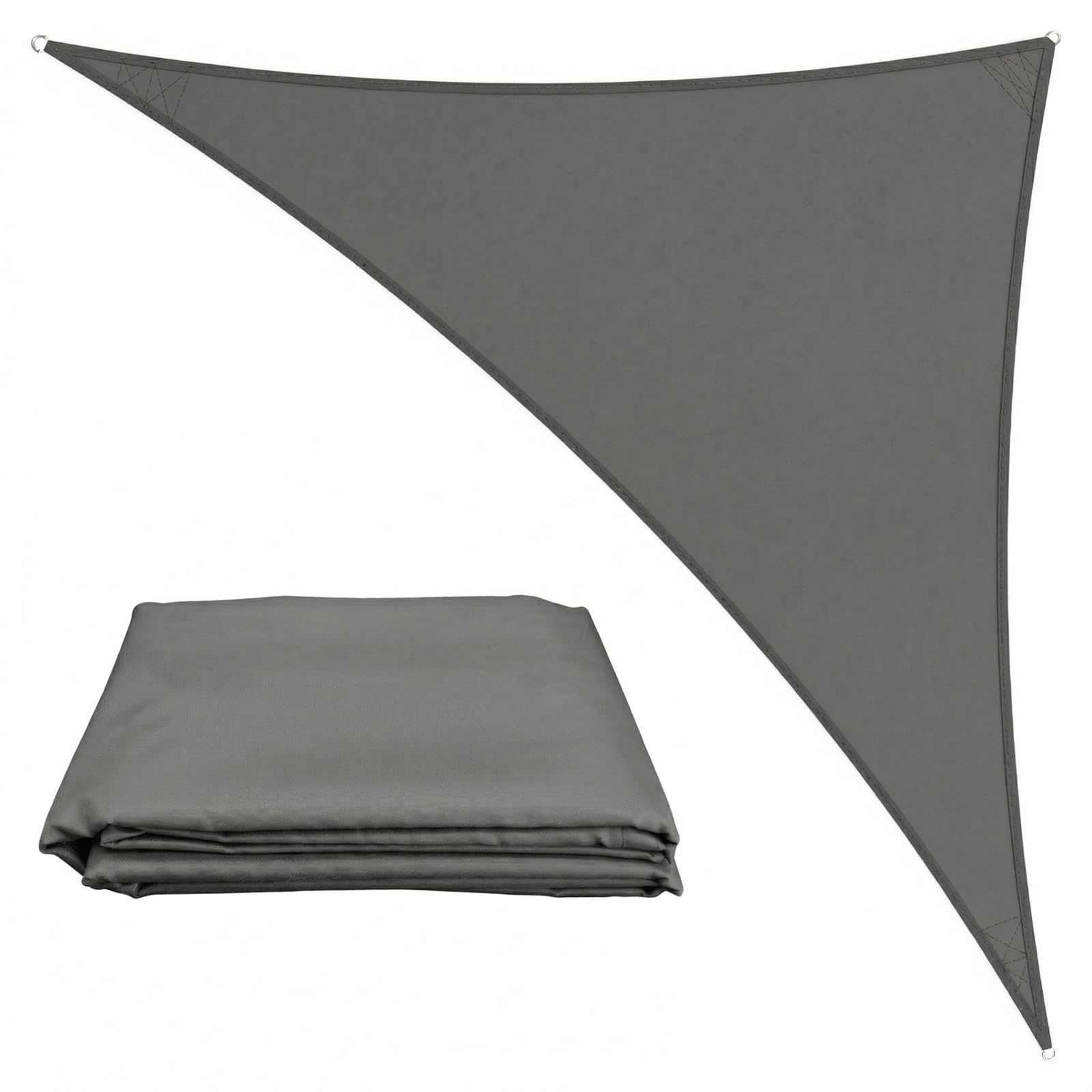 Triangle Sonnensegel, wasserdicht, 3 x 4 x 5 m, Sonnenschutz für den Außenbereich, mit UV-Schutz für Hinterhof, Pool, Terrasse, Gartenaktivitäten und Familiengebrauch (Dunkelgrau)