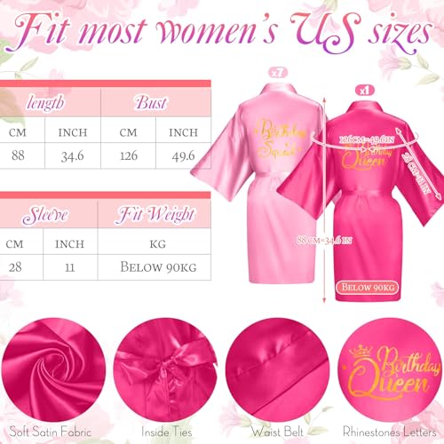 Coume 48 Pcs Women Birthday Robe Birthday Queen Squad Robe Sunglasses Scrunchie Headbands Comb Bag for Spa Party2