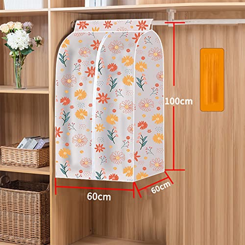 Clothes Rail Cover with Zipper,2 Pcs Garment Bags Dustproof Wardrobe Hanging Dress Suit Covers Protector Bags,Eco Friendly PEVA,Washable,A-30x60x100cm (A 60x60x100cm)4