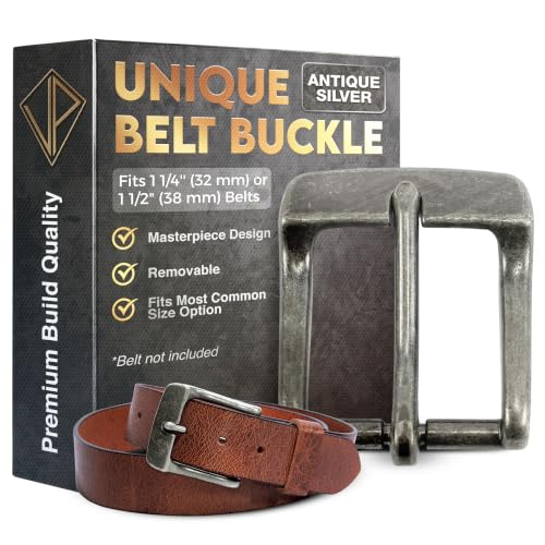 Image of VP Leather Replacement Belt Buckle for Men and Women, Removable Metal Frame