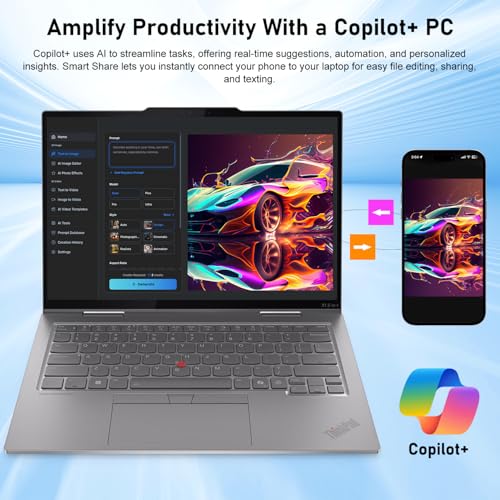 Image of Lenovo ThinkPad X1 Copilot+ 2-in-1 Laptop, 14 inch FHD+ Touchscreen, Intel Core Ultra 7 258V, Intel Arc Graphics, 32GB RAM, 1TB SSD, Fingerprint, Backlit, Wi-Fi 7, 1080P IR Camera, Win 11 Pro, w /Bundle