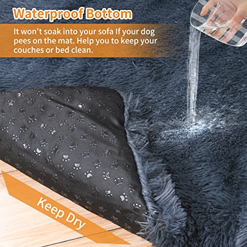 Calming Dog Bed, Dog Couch Bed Soft Plush Non-Slip Washable Dog Sofa Bed, Waterproof Furniture Cover Protector Dog Couches For Small Dogs - Dark Grey #TOP5