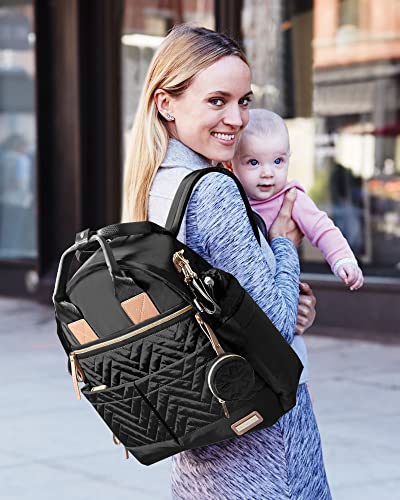 Skip-Hop-Diaper-Bag-Backpack-Suite-6-in-1-Diaper-Backpack-Set-Multi-Function-Baby-Travel-Bag-with-Changing-Pad-Stroller-Straps-Bottle-Bag-and-Pacifier-Pocket-Black