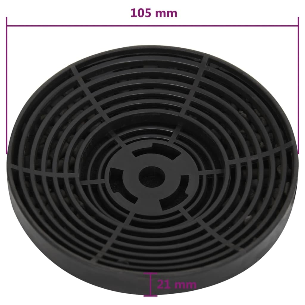 Kohlefilter für Dunstabzugshauben 2 Stück, Aktivkohle Fettfilter Umluftfilter 105 x 21 mm, PP Ersatzteil für Küchen ohne Abluftkanal
