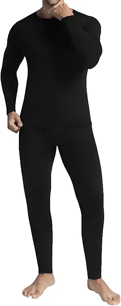 Thermal Underwear for Men Long Johns with Fleece Lined Base Layer Set for Cold Weather Top Bottom