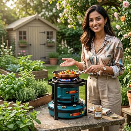 Image of Ashok 10-Wick Kerosene /Diesel Wick Stove | Heavy-Duty 3 Litre Tank Cooking Stove | High Flame Output & Fuel Efficient Bhatti for Home & Outdoor Use | Assorted colour