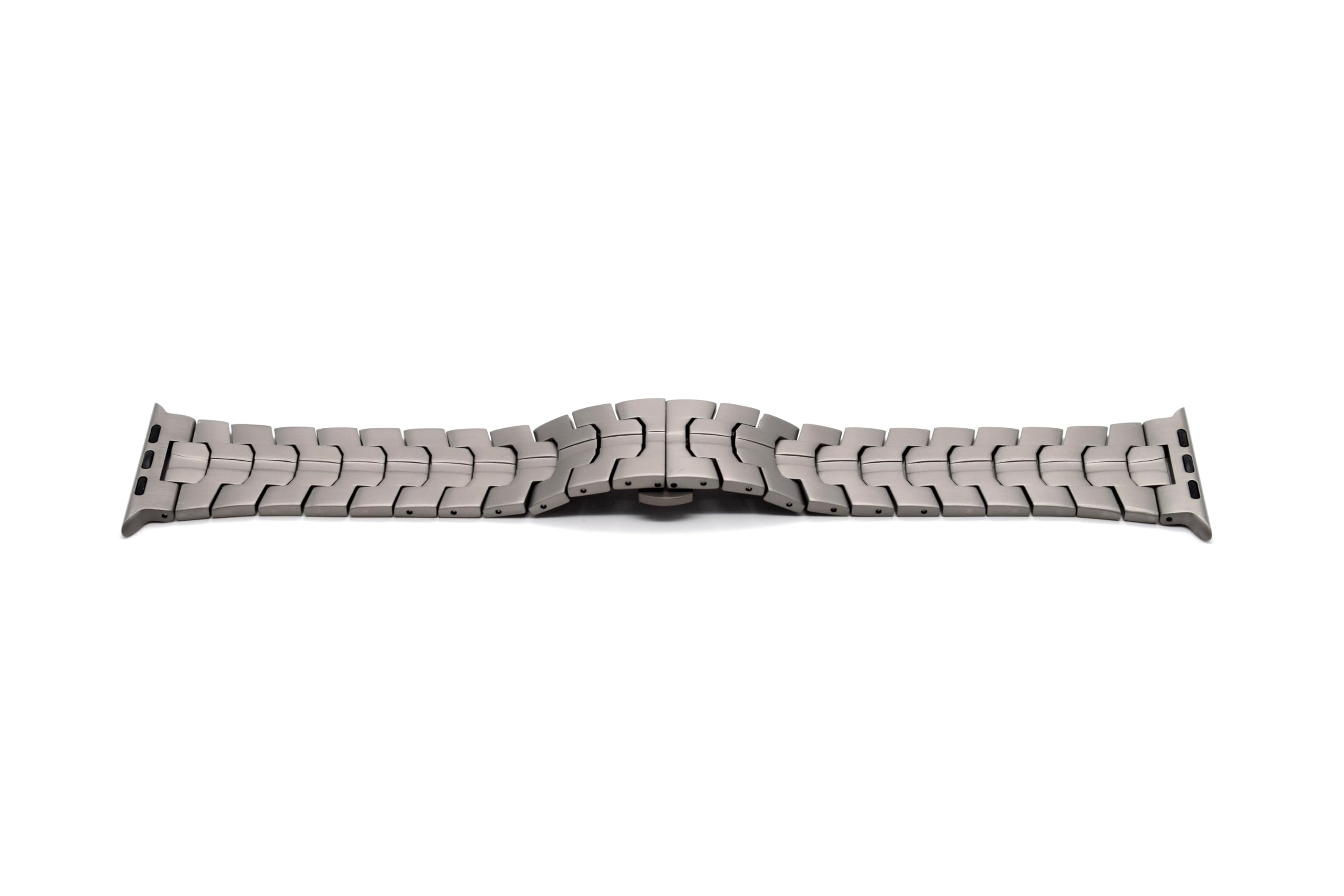 Titanarmband für Apple Watch 42/44/45/46/49 mm – Gebürstetes Premium Gliederarmband mit sicherer Faltschließe – Für Ultra & Series