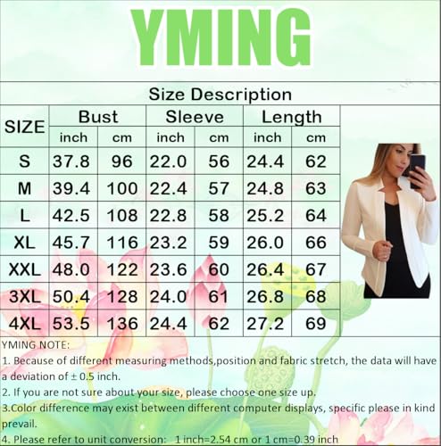 Yming Damen Frühling Jacke Elegant Bolero Einfarbig Business Vorne Offen Bürojacke Orange M