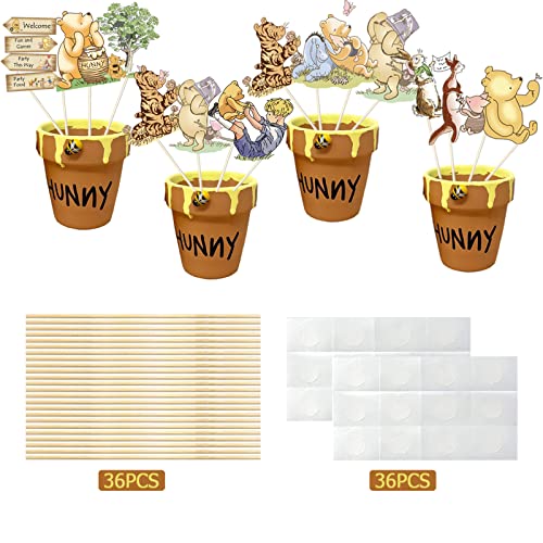 Winnie Table Centerpiece Sticks Decorations, Winnie Pooh Birthday Photo Props Kids Winnie Bear Table Sticks Decorations #TOP2