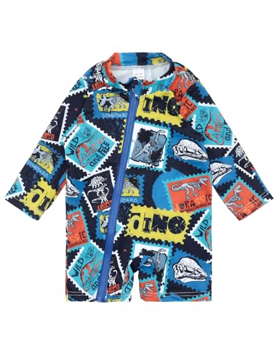 Image of ALVABABY Baby Boys' One Piece Swimsuit,Toddler Infant Zipper Rash Guard, Long Sleeve UPF 50+ Sun Protection Bathing Suit