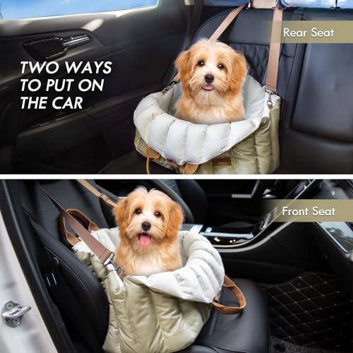 ClevaHome-Small-Dog-Car-Seat-Travel-Carrier-Pet-Bed-Non-Slip-Booster-Seat-for-Dogs-up-to-10lbs-Fashionable-Pet-Carrier-Bag-for-Indoor-and-Outdoor ClevaHome Small Dog Car Seat Travel Carrier Pet Bed Non Slip Booster Seat for Dogs up to 10lbs Fashionable Pet Carrier Bag for Indoor and Outdoor